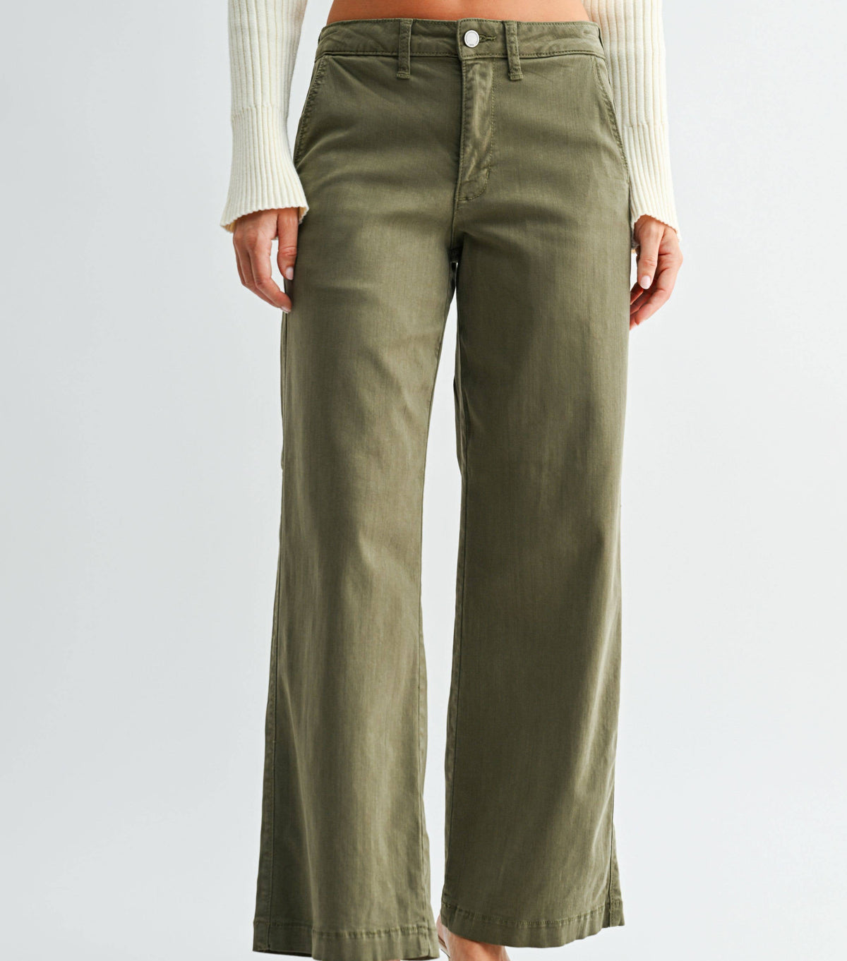 Olive Wide Leg Jeans
