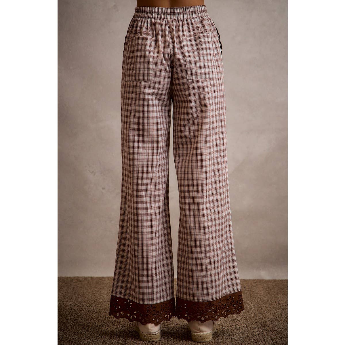 Plaid Wide Leg Pants
