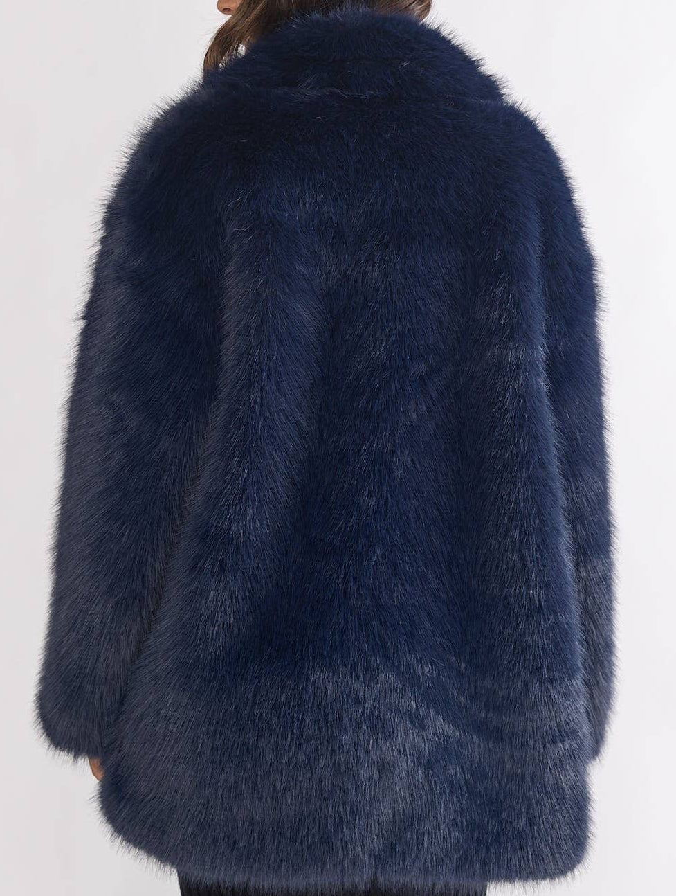Faux Fur Navy Coat