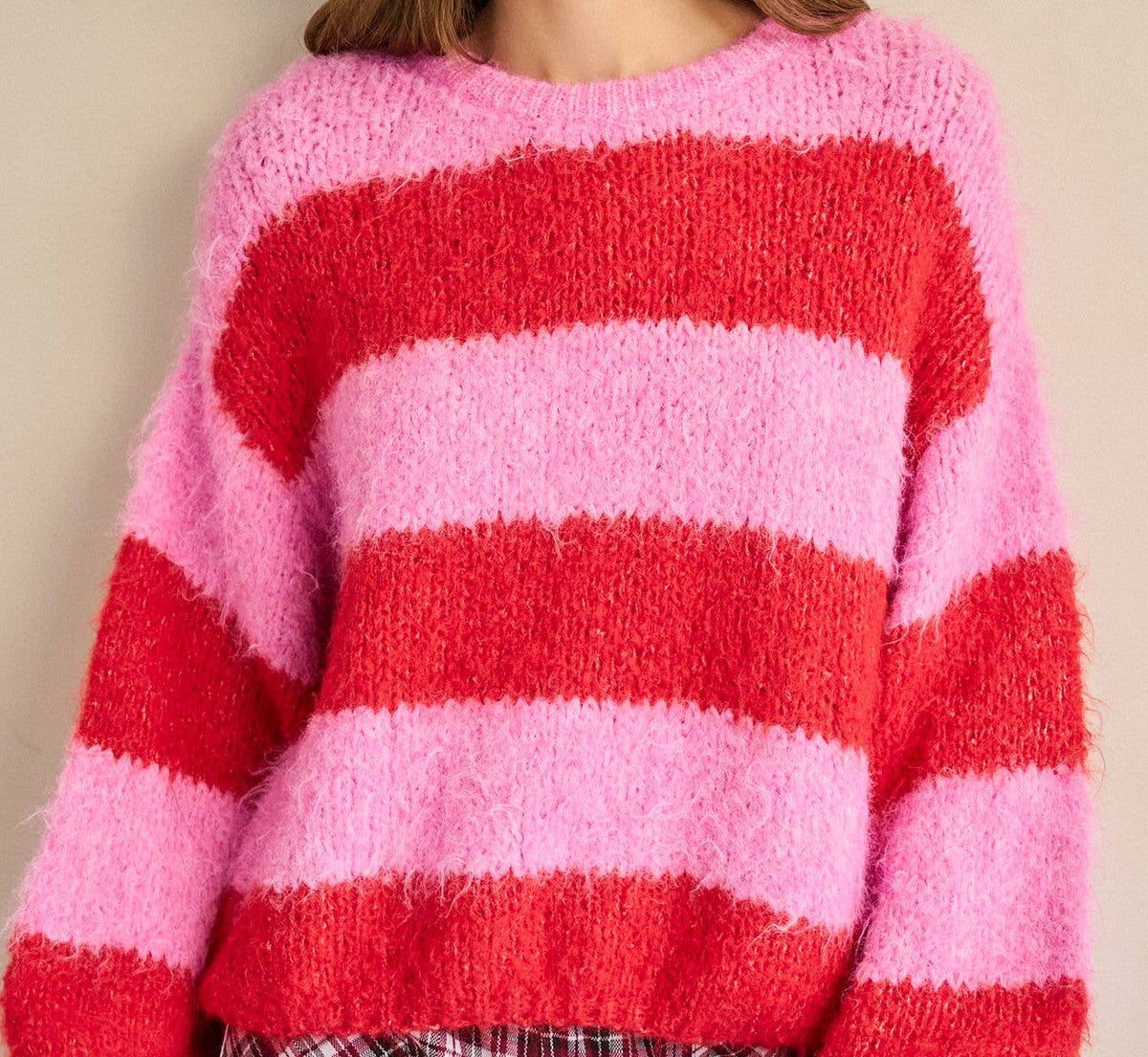 Pink Stripe Sweater Set