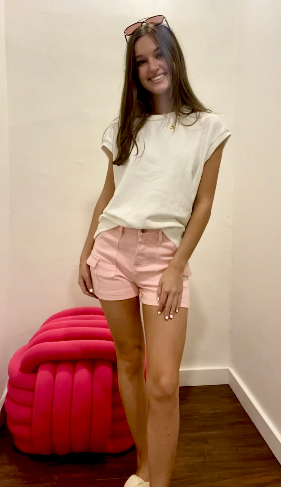 Pink Cargo Shorts