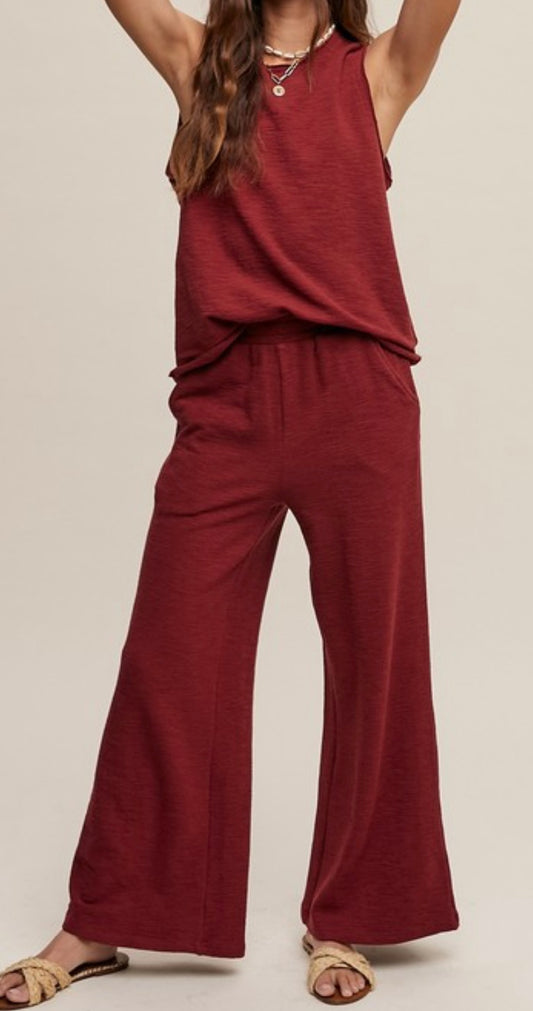 Wine Pant Set