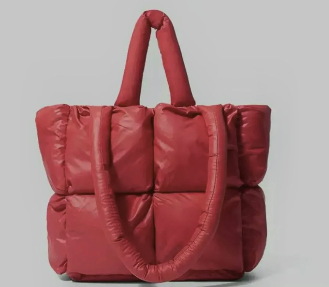 Red Puffer Tote