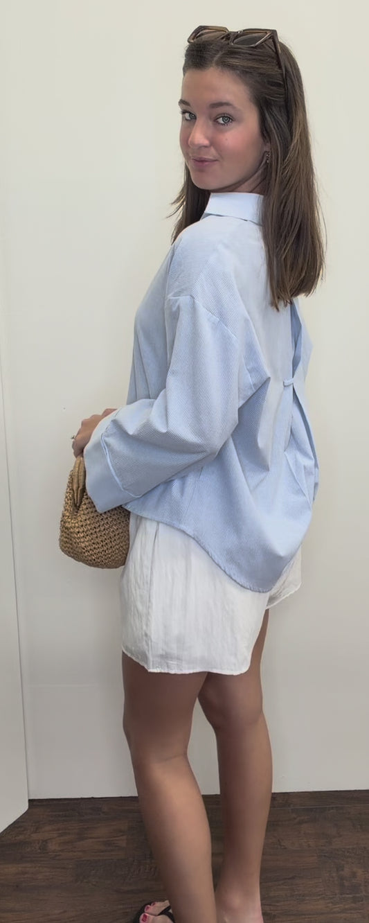 3/4 Sleeve Stripe Shirt