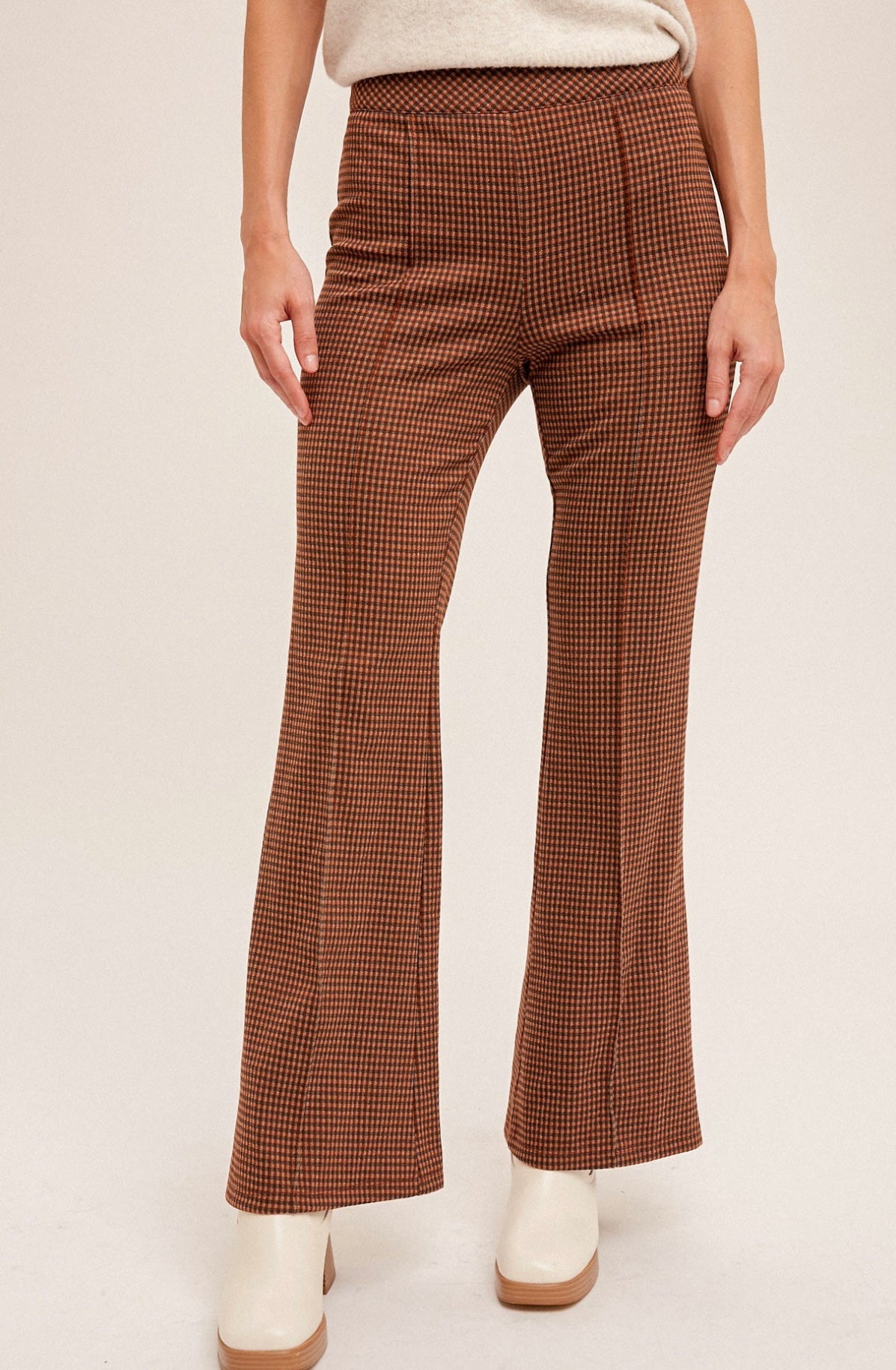 Checked Flare Pants